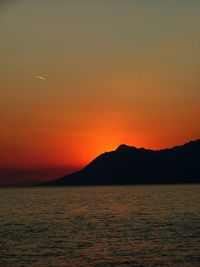 Scenic view of dramatic sky over sea