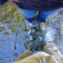 Low section of woman in water