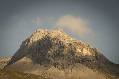 Scenic view of rocky mountain against sky