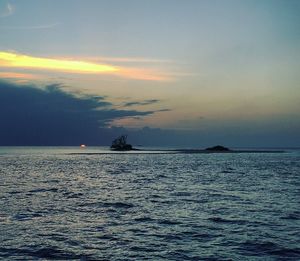 View of sea against sky during sunset