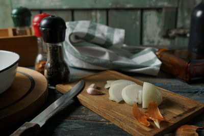 Close-up of food on table at home