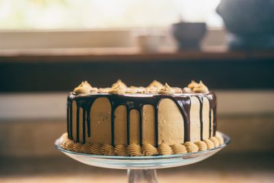 Close-up of cake on table