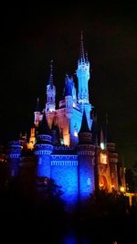 Illuminated buildings at night