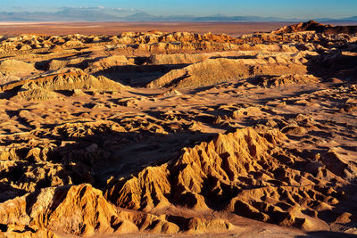 Aerial view of sand at desert