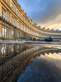 Reflection of buildings in city