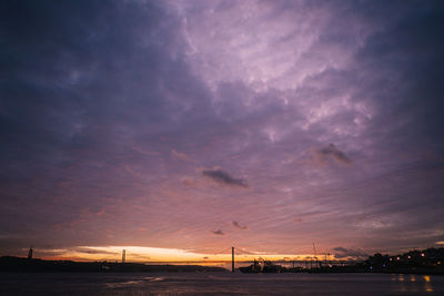 Scenic view of sea against sky at sunset