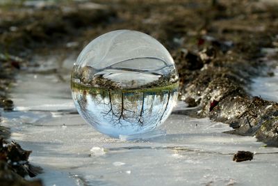 Close-up of crystal ball