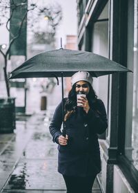 Woman drinking coffee