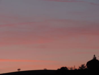 Silhouette of trees against sky during sunset