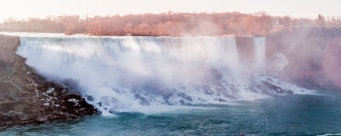 Scenic view of waterfall