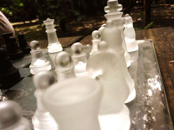 Close-up of chess pieces