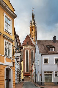 View of st. martin church in landshut downtown, germany