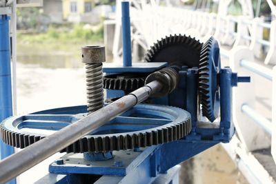 Close-up of machine part in factory