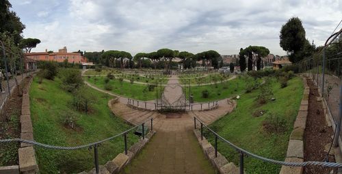 Panoramic view of park against sky