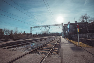 Railroad tracks against sky