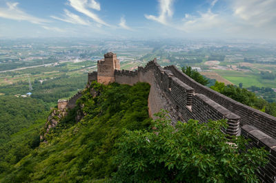 Panoramic view of buildings in city against sky