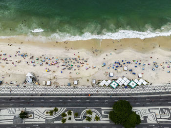 High angle view of beach