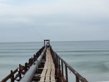 Pier over sea against sky