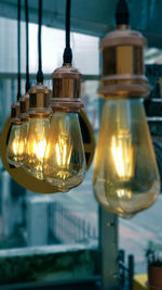 Close-up of illuminated light bulb