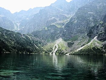 Scenic view of lake and mountains