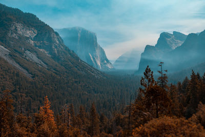 Scenic view of mountains against sky