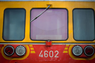 Close-up of yellow vintage car