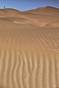 Sand dune in desert against sky