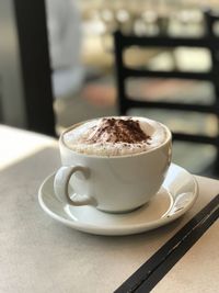 Close-up of coffee on table