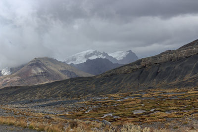 Scenic view of mountains against sky