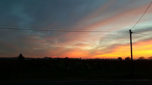 Scenic view of landscape against sky at sunset