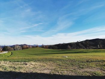 Scenic view of field against sky