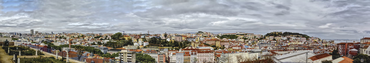 Panoramic view of townscape against sky