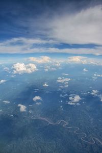 Aerial view of sea against sky