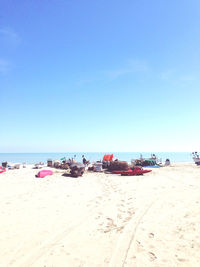 Scenic view of beach against clear sky