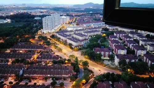 High angle view of cityscape