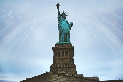 Low angle view of statue of liberty