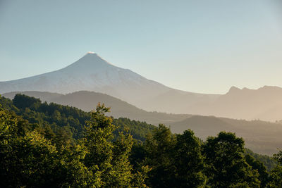 Scenic view of mountains against clear sky