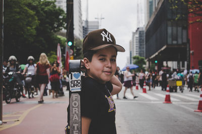 Portrait of boy looking away