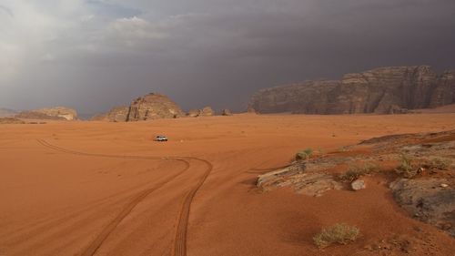 Scenic view of desert against sky