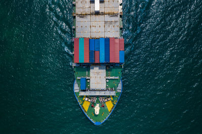 Shipping containers  on the green sea
