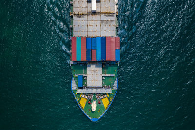 Shipping containers  on the green sea