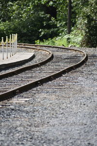 Close-up of railroad track