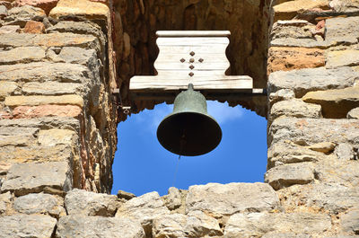 Close-up of hole on stone wall