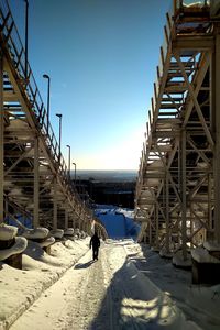 Bridges against clear sky during winter