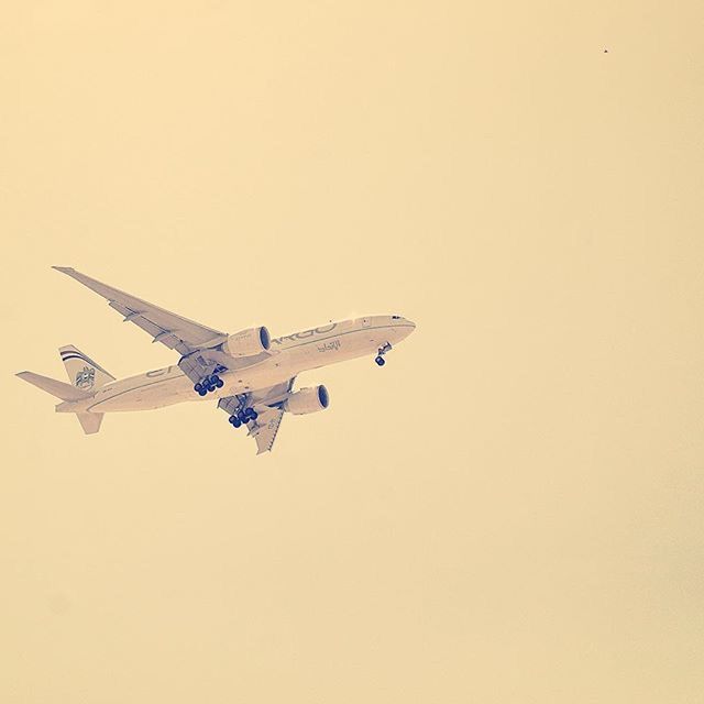 flying, air vehicle, copy space, airplane, clear sky, low angle view, mid-air, transportation, travel, mode of transport, on the move, no people, outdoors, day, motion, military airplane, flight, sky, helicopter, built structure