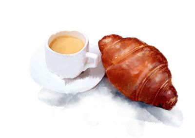 High angle view of breakfast on white background