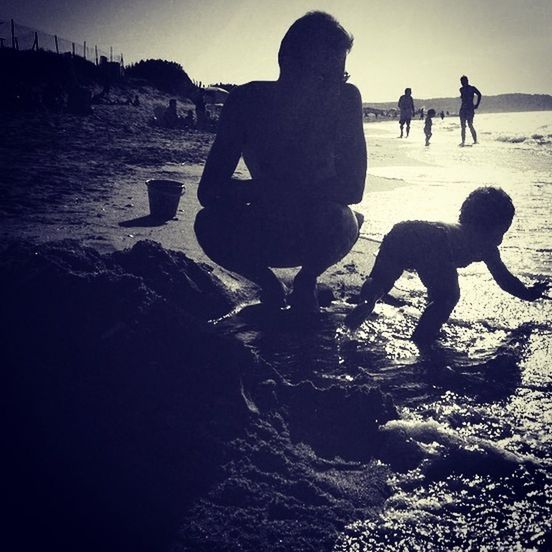 water, beach, sea, men, full length, shore, lifestyles, leisure activity, sand, dog, silhouette, domestic animals, walking, standing, sunlight, mammal, person, shadow