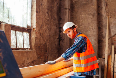 Man working at construction site