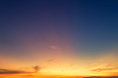 Low angle view of sky during sunset