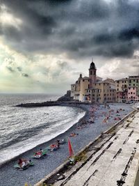 View of sea against cloudy sky